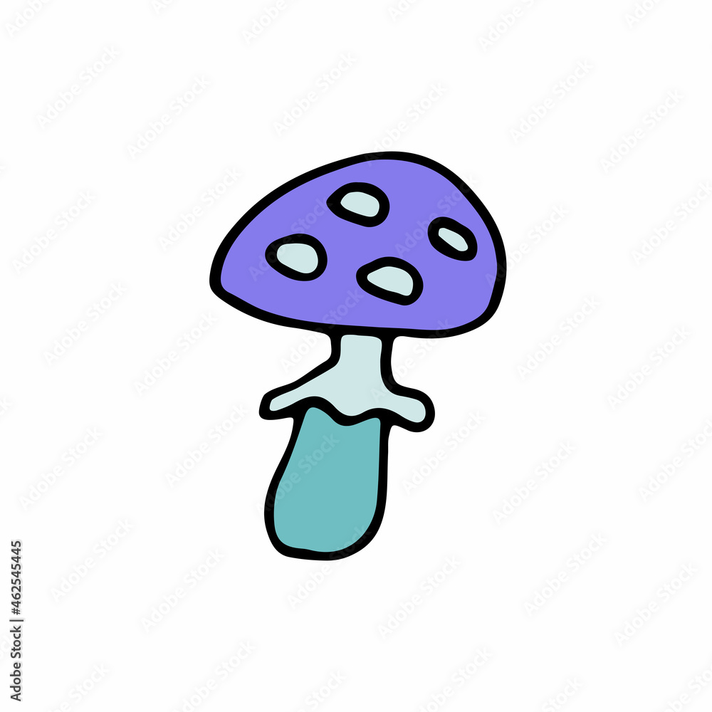 Doodle dangerous fly agaric mushroom. Hand-drawn poisonous mushroom isolated on white background. Cartoon toxic symbol forest, nature, Halloween, amanita muscaria. Vector cute botanical illustration Doodle dangerous fly agaric mushroom. Hand-drawn poisonous mushroom isolated on white background. Cartoon toxic symbol forest, nature, Halloween, amanita muscaria. Vector cute botanical illustration
