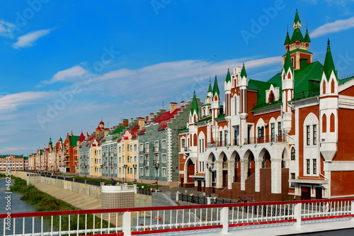 Yoshkar-Ola, Mari El, Russia. City architecture. View on the Brugge embankment