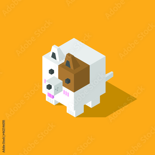 jack russel dog cubic isometric
