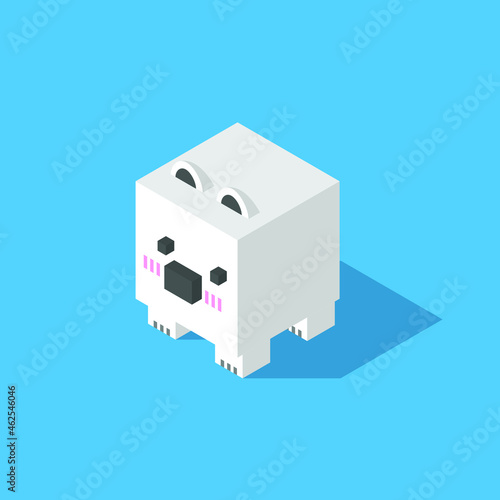 white polar bear cubic isometric