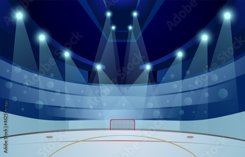Vector illustration Empty Hockey Stadium in the Winter