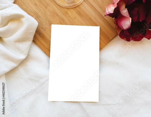 Rustic Rectangle Mockup With Flower