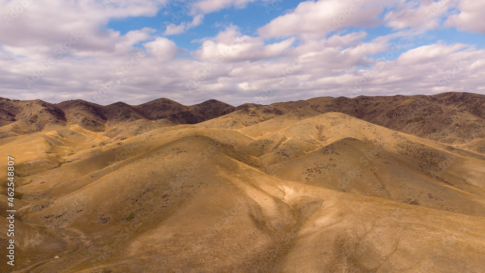 Bird view panorama of the steppes