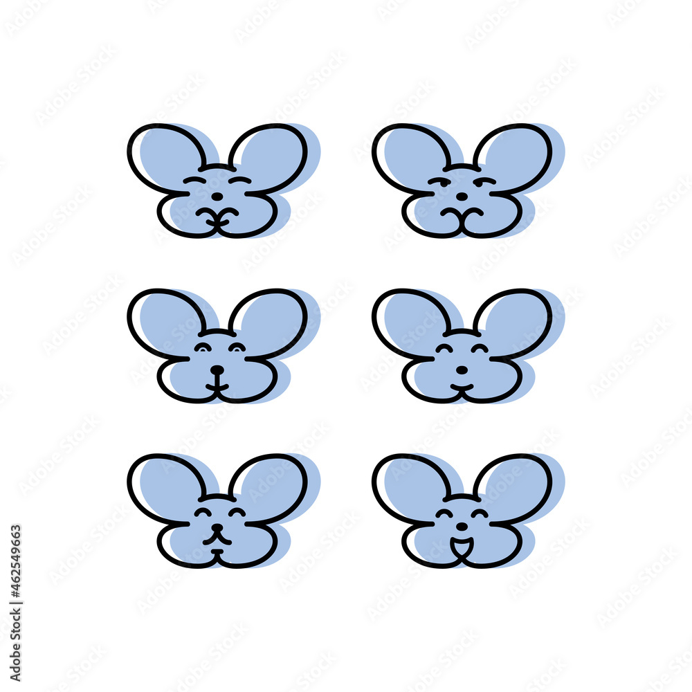 Rat with a collection of different facial expressions Rat with a collection of different facial expressions
