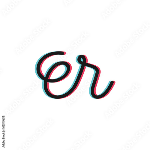 Initial er script logo design