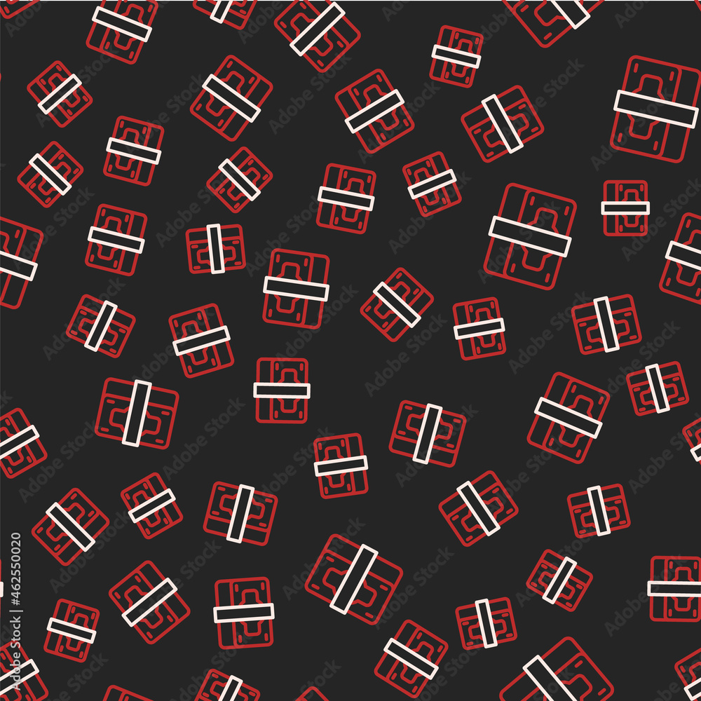 Line Stacks paper money cash icon isolated seamless pattern on black background. Money banknotes stacks. Bill currency. Vector Line Stacks paper money cash icon isolated seamless pattern on black background. Money banknotes stacks. Bill currency. Vector