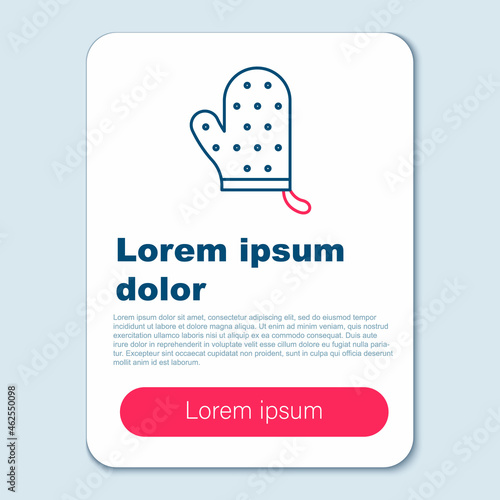 Line Oven glove icon isolated on grey background. Kitchen potholder sign. Cooking glove. Colorful outline concept. Vector