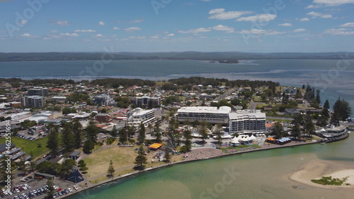 Εκτύπωση καμβά an aerial shot of the entrance on the nsw central coast on a summer midday
