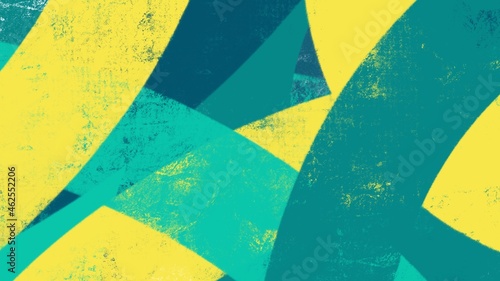 Abstract background painting art with teal green, yellow and blue paint brush for presentation, website, halloween poster, wall decoration, or t-shirt design.