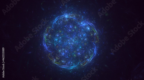 3D rendering abstract circle light background