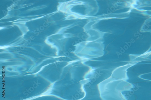 Blue moving water in the pool