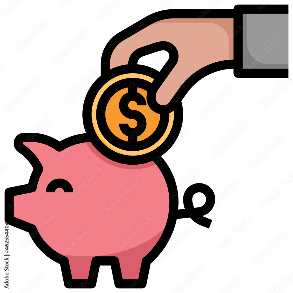 SAVE MONEY filled outline icon,linear,outline,graphic,illustration