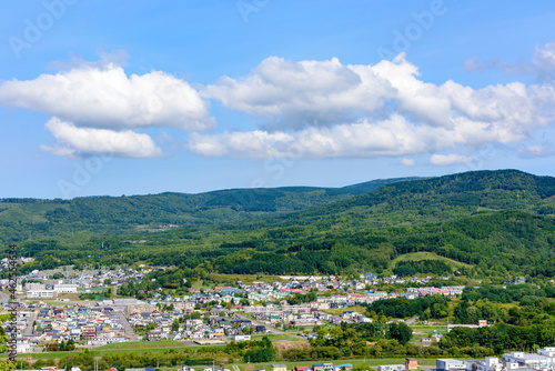 北海道 元炭鉱の町赤平市を望む 