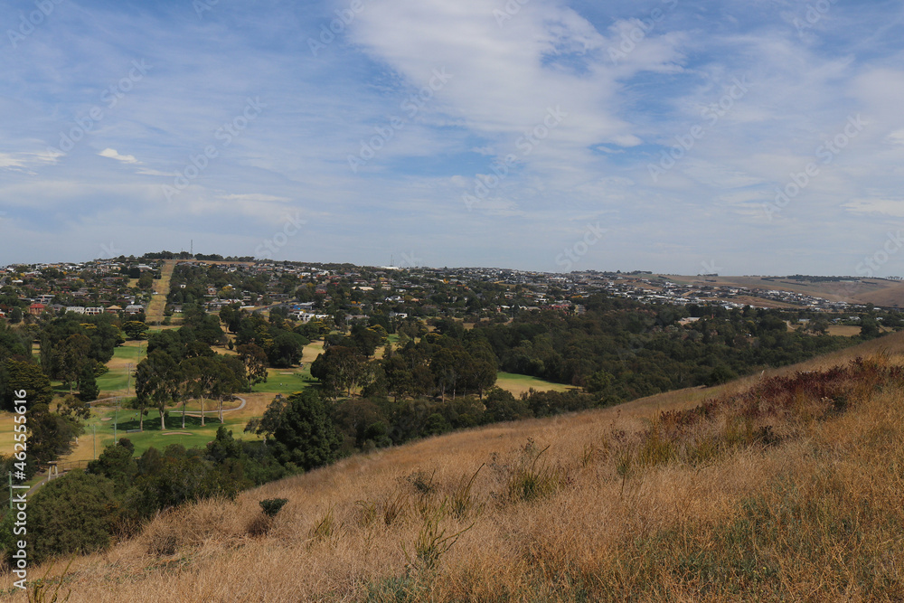 view from the old cement works site overlooking Queens Park Golf course and beyond to Highton view from the old cement works site overlooking Queens Park Golf course and beyond to Highton