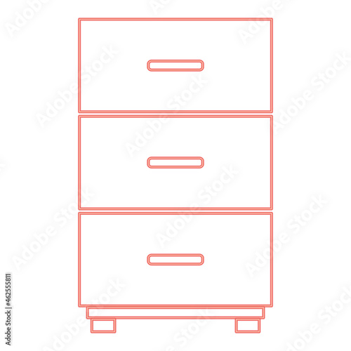 Neon cabinet red color vector illustration flat style image