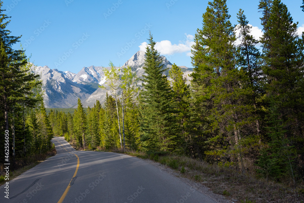 Road through rocky mountains