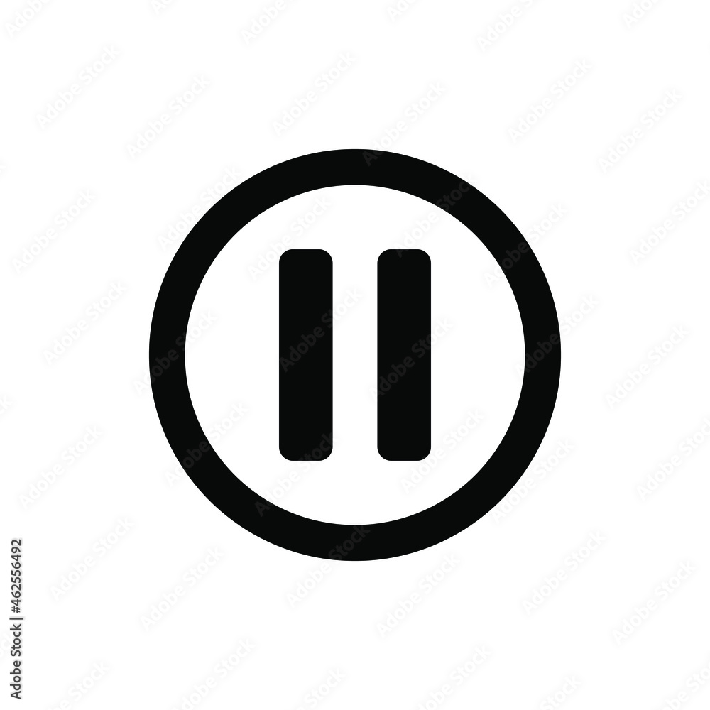 Pause button icon vector graphic Pause button icon vector graphic