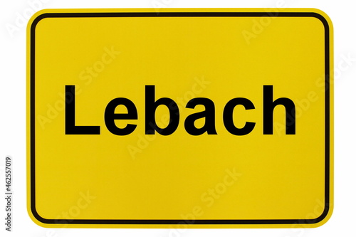 Illustration eines Stadteingangsschildes der Stadt Lebach photo