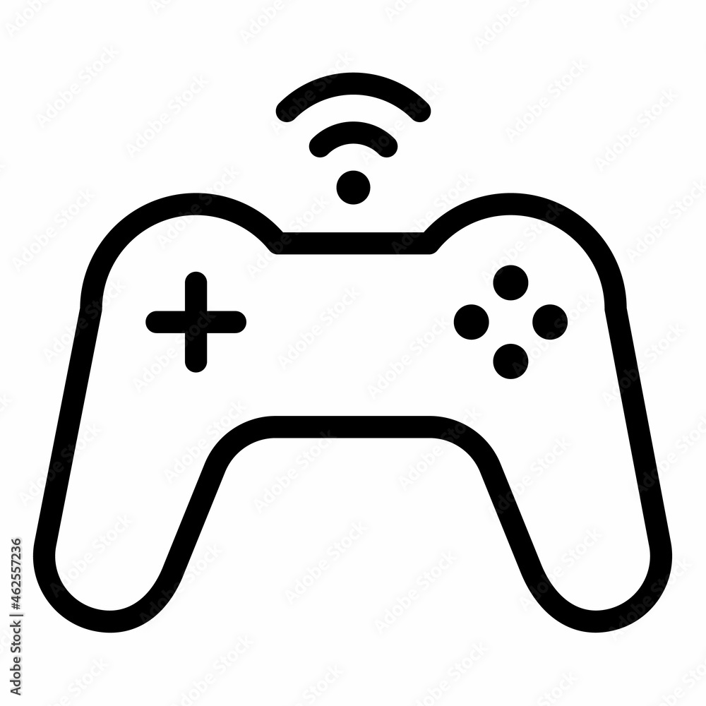 game control wireless joystick single isolated icon with outline style game control wireless joystick single isolated icon with outline style