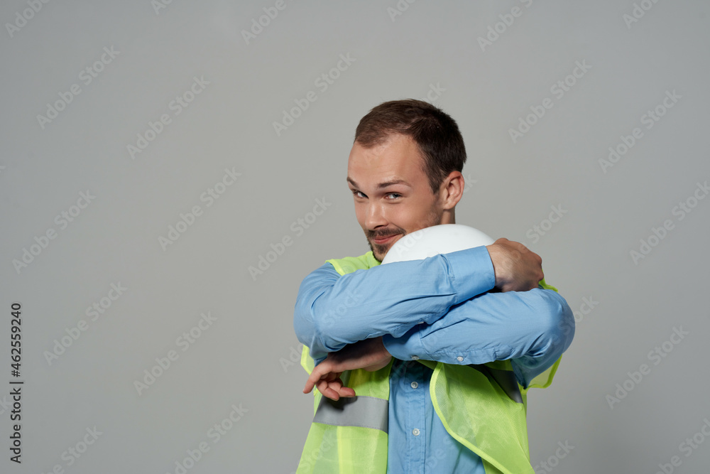 man reflective vest engineer Working profession man reflective vest engineer Working profession