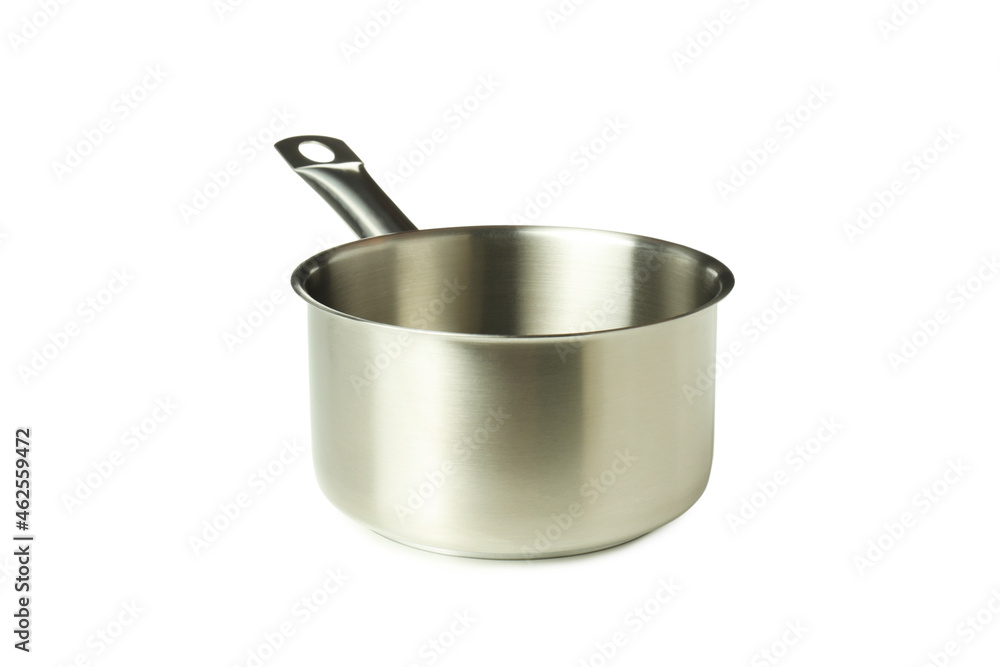 Metal empty pot isolated on white background Metal empty pot isolated on white background
