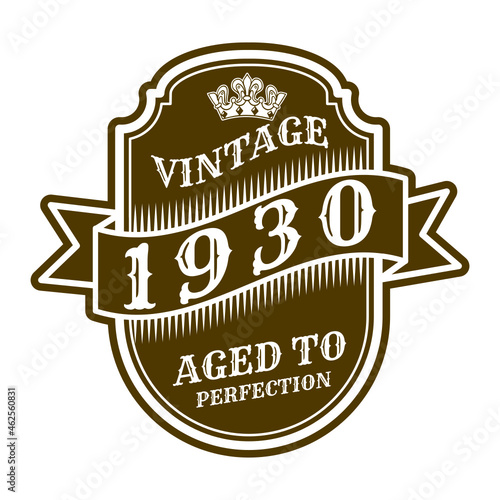 vintage 1930 Aged to perfection, 1930 birthday typography design for T-shirt