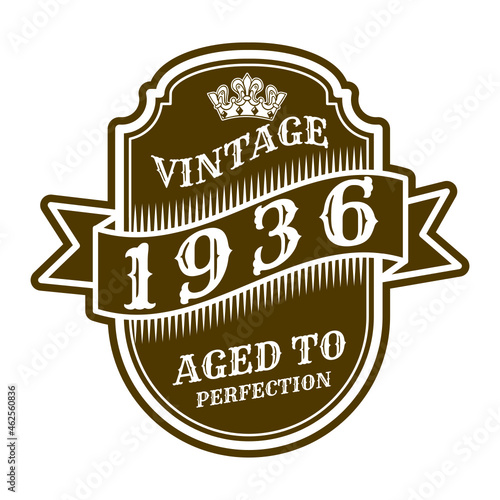 vintage 1936 Aged to perfection, 1936 birthday typography design for T-shirt
