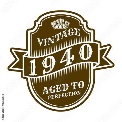 vintage 1940 Aged to perfection, 1940 birthday typography design for T-shirt