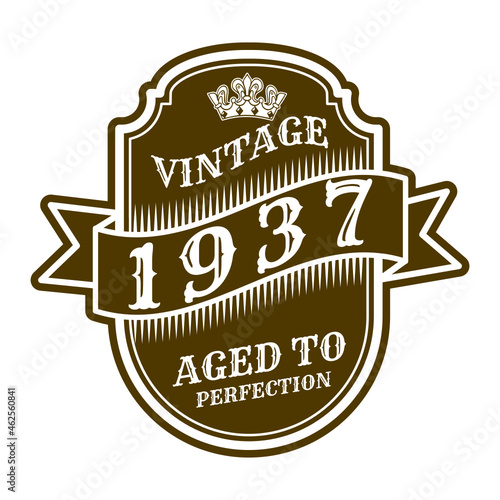 vintage 1937 Aged to perfection, 1937 birthday typography design for T-shirt