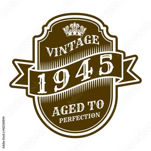 vintage 1945 Aged to perfection, 1945 birthday typography design for T-shirt