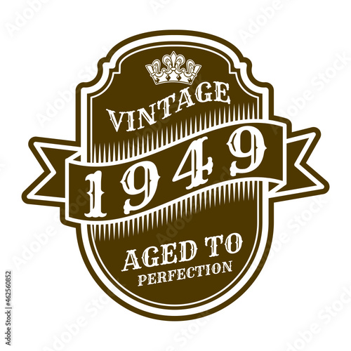 vintage 1949 Aged to perfection, 1949 birthday typography design for T-shirt