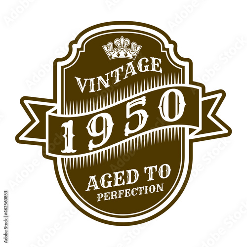 vintage 1950 Aged to perfection, 1950 birthday typography design for T-shirt