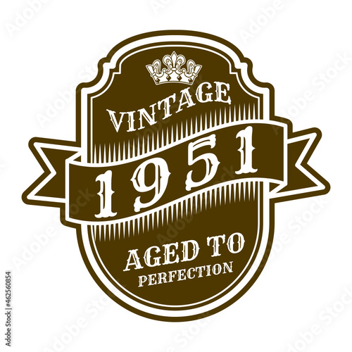 vintage 1951 Aged to perfection, 1951 birthday typography design for T-shirt