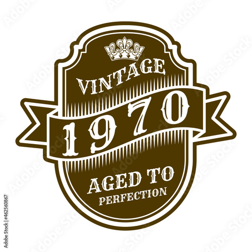 vintage 1970 Aged to perfection, 1970 birthday typography design for T-shirt