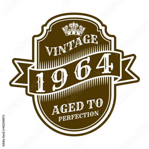 vintage 1964 Aged to perfection, 1964 birthday typography design for T-shirt