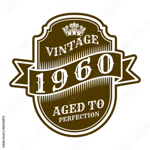 vintage 1960 Aged to perfection, 1960 birthday typography design for T-shirt