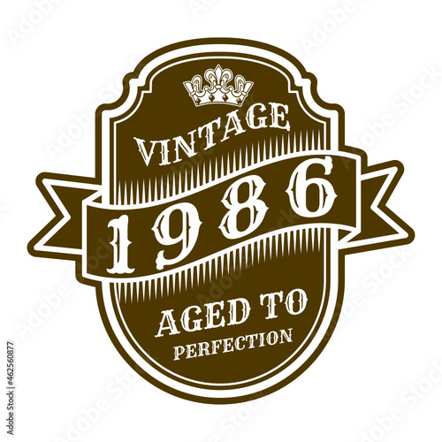 vintage 1986 Aged to perfection, 1986 birthday typography design for T-shirt