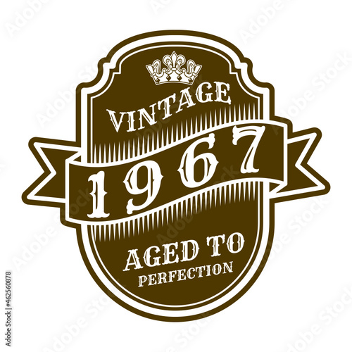 vintage 1967 Aged to perfection, 1967 birthday typography design for T-shirt