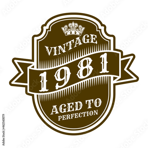 vintage 1981 Aged to perfection, 1981 birthday typography design for T-shirt
