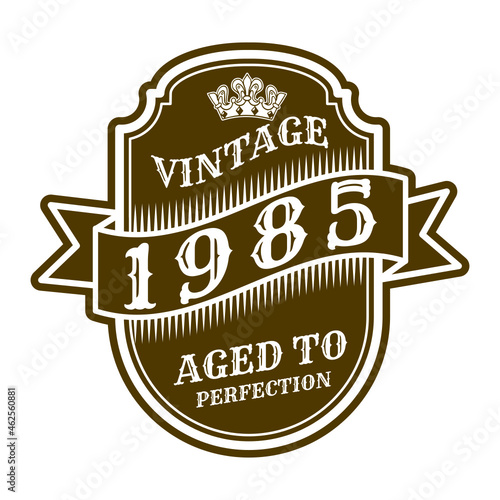 vintage 1985 Aged to perfection, 1985 birthday typography design for T-shirt