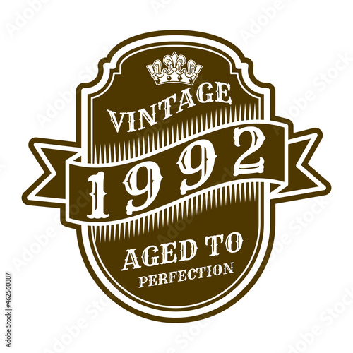 vintage 1992 Aged to perfection, 1992 birthday typography design for T-shirt
