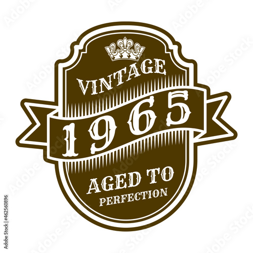 vintage 1965 Aged to perfection, 1965 birthday typography design for T-shirt