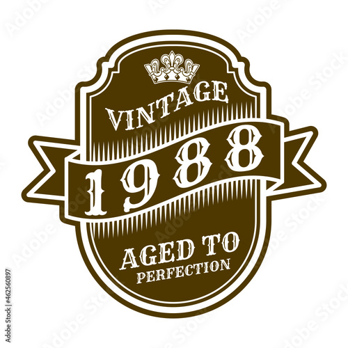 vintage 1988 Aged to perfection, 1988 birthday typography design for T-shirt