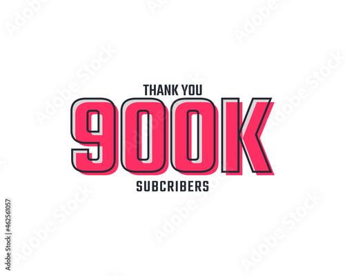Thank You 900 k Subscribers Celebration Background Design. 900000 Subscribers Congratulation Post Social Media Template.