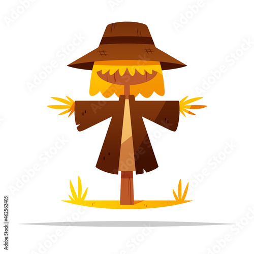 Cartoon scarecrow vector isolated illustration