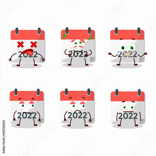 2022 Calendar in cartoon character with nope expression