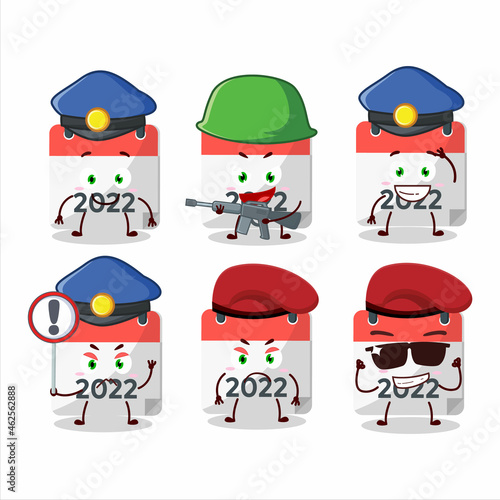 A dedicated Police officer of 2022 calendar mascot design style