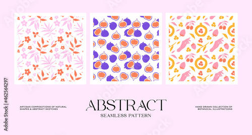 Abstract botanical seamless pattern collection to suit your branding identity our packaging design 