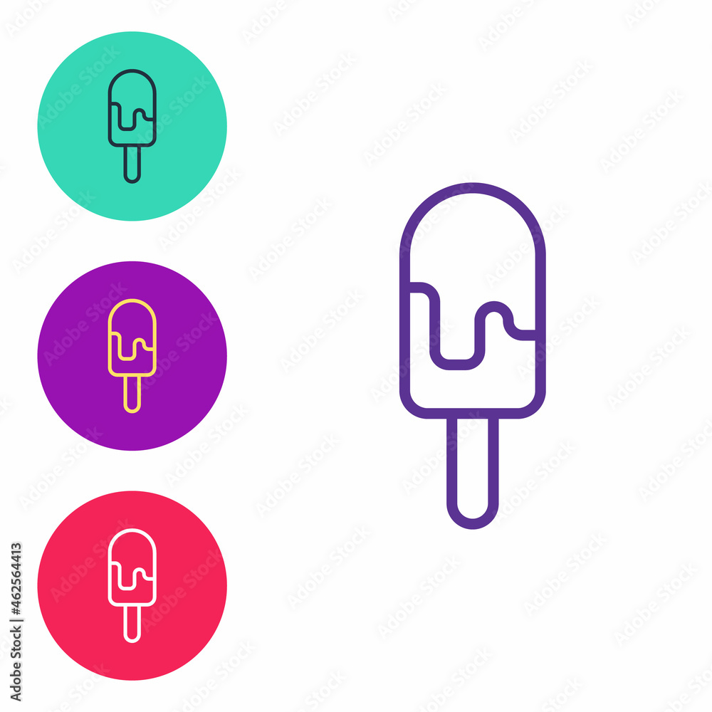 Set line Ice cream icon isolated on white background. Sweet symbol. Set icons colorful. Vector Set line Ice cream icon isolated on white background. Sweet symbol. Set icons colorful. Vector