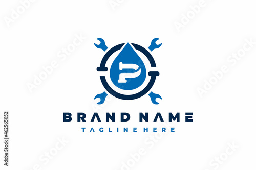 letter P pipe setting logo